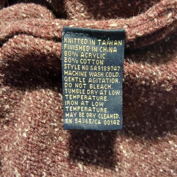 Allison Daley Boho Burgundy Embroidered Mock Neck Sweater Great Cond - Large - Picture 8 of 8